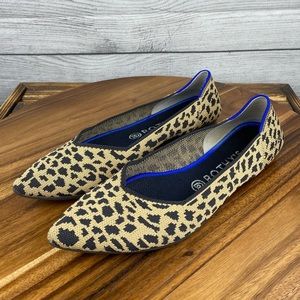 Rothy’s The Point Leopard Print Pointed Toe Flat Women’s Shoe Size 9.5